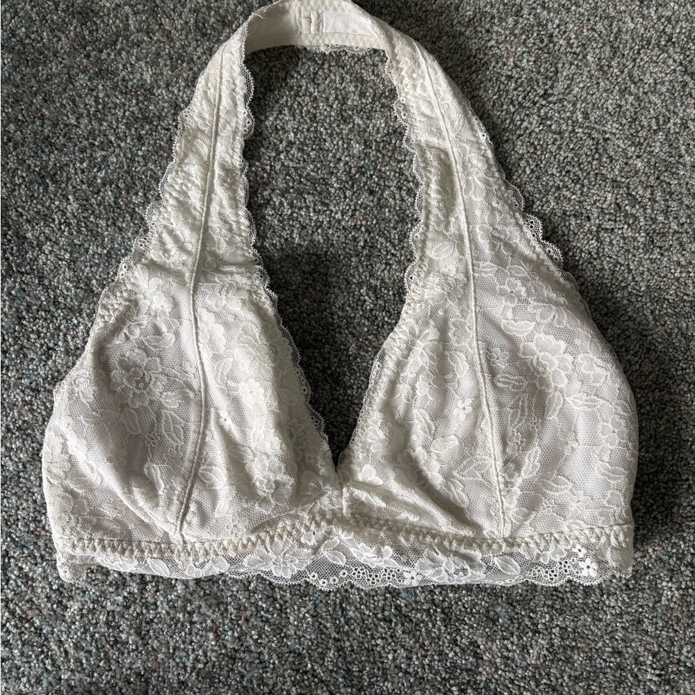 Gilly Hicks White Lace Halter Bralette